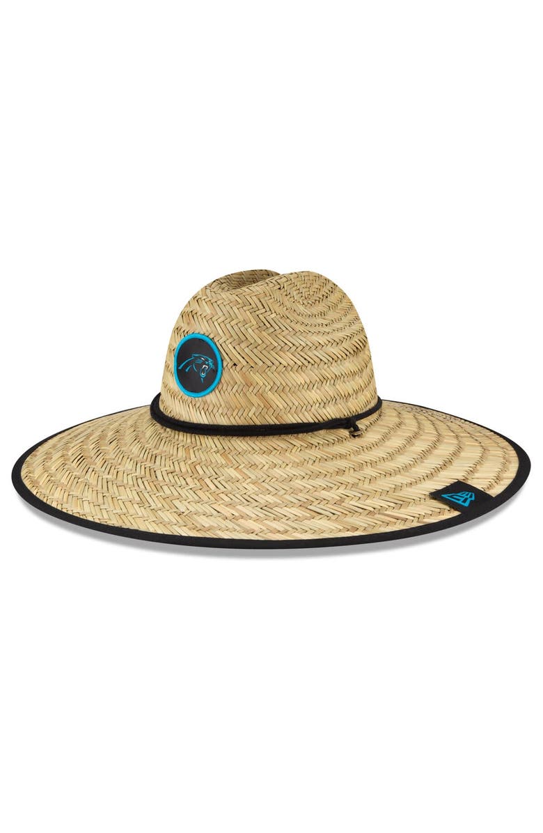New Era Men's New Era Natural Carolina Panthers NFL Training Camp Official Straw Lifeguard Hat, Main, color, 