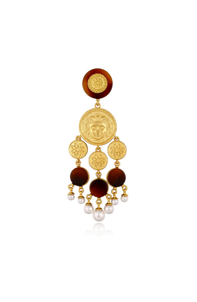 RC RETRO CHIC Retro Coin Tassel Earrings, Alternate, color, Gold & Red