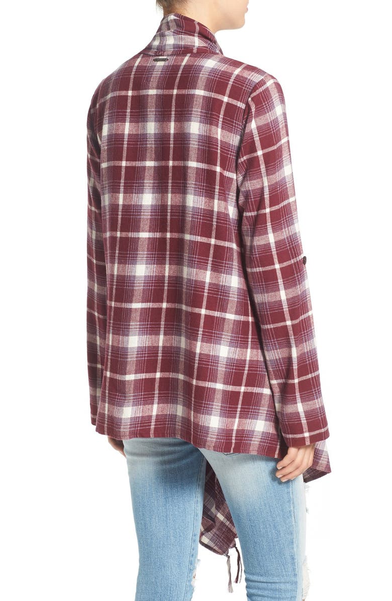 Billabong 'Once Again' Cotton Plaid Cardigan, Alternate, color,