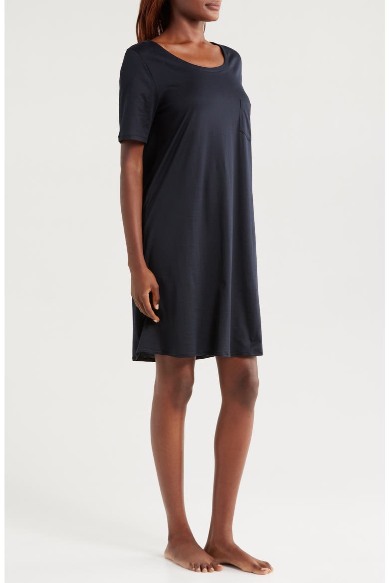 Cotton Nightshirt, Alternate, color, BLACK