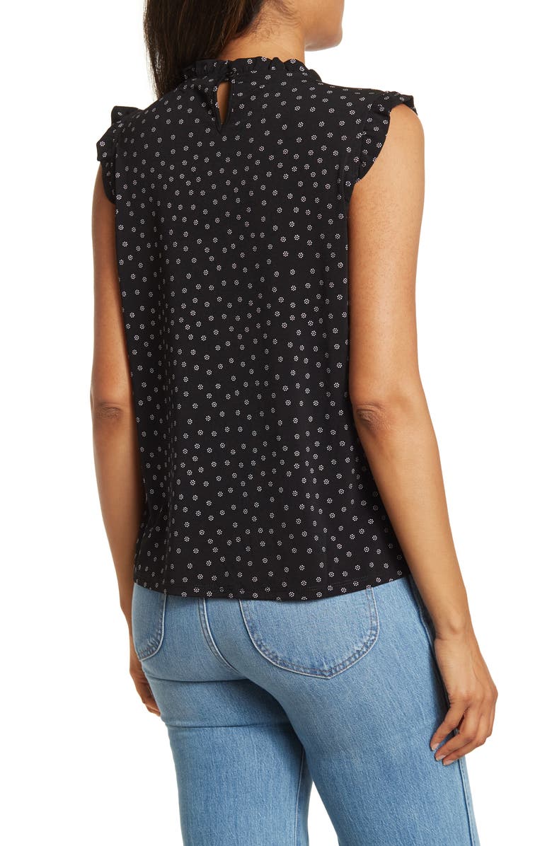 Adrianna Papell Printed Ruffle High Neck Top, Alternate, color, 