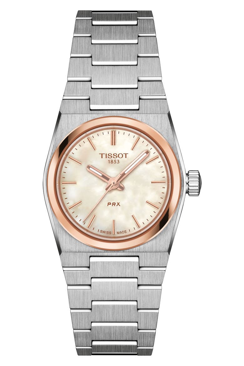 PRX Bracelet Watch, 25mm, Main, color, WHITE/SILVER