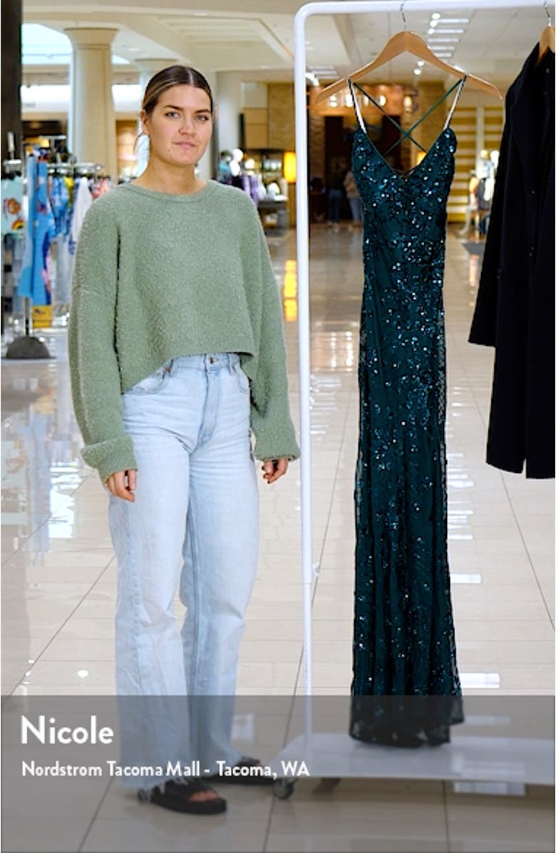 Photo Finish Sequin High-Low Maxi Dress, sales video thumbnail