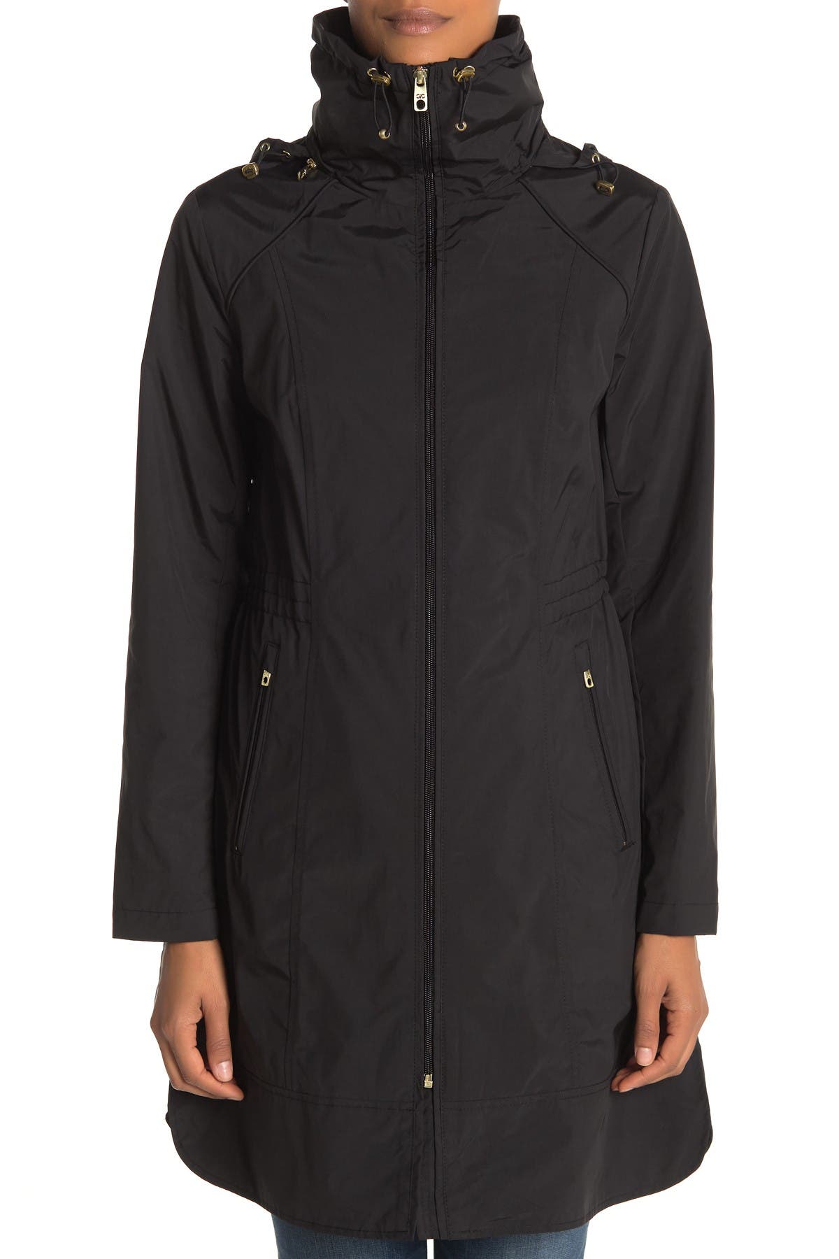 Cole Haan Women's Button Up Hooded Parka Winter Jacket Green Size Large