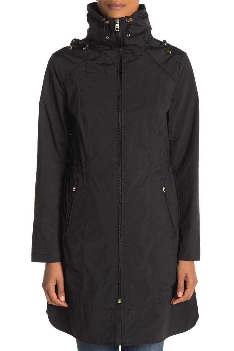 Packable Hooded Rain Jacket, Alternate, color, BLACK