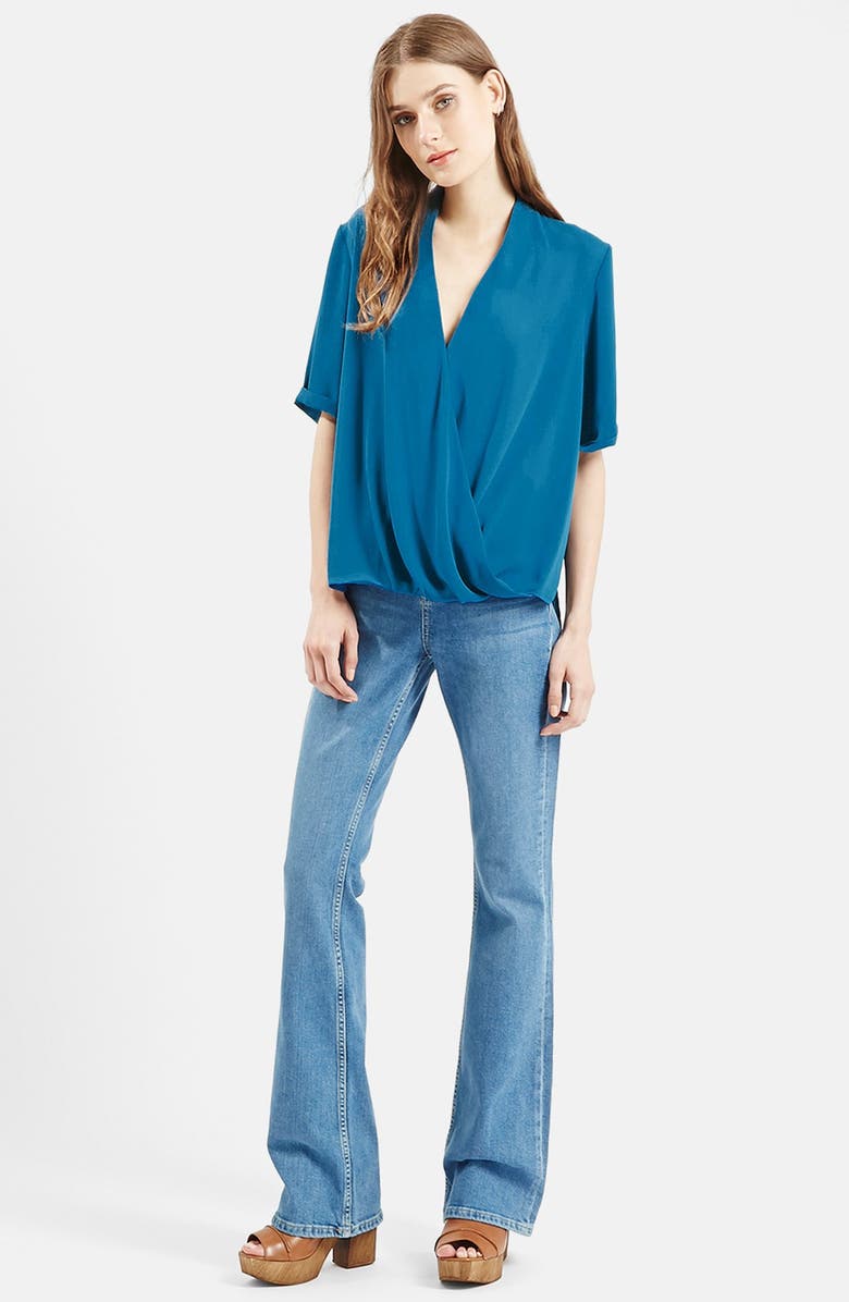 Topshop Drape Front Blouse, Alternate, color, 