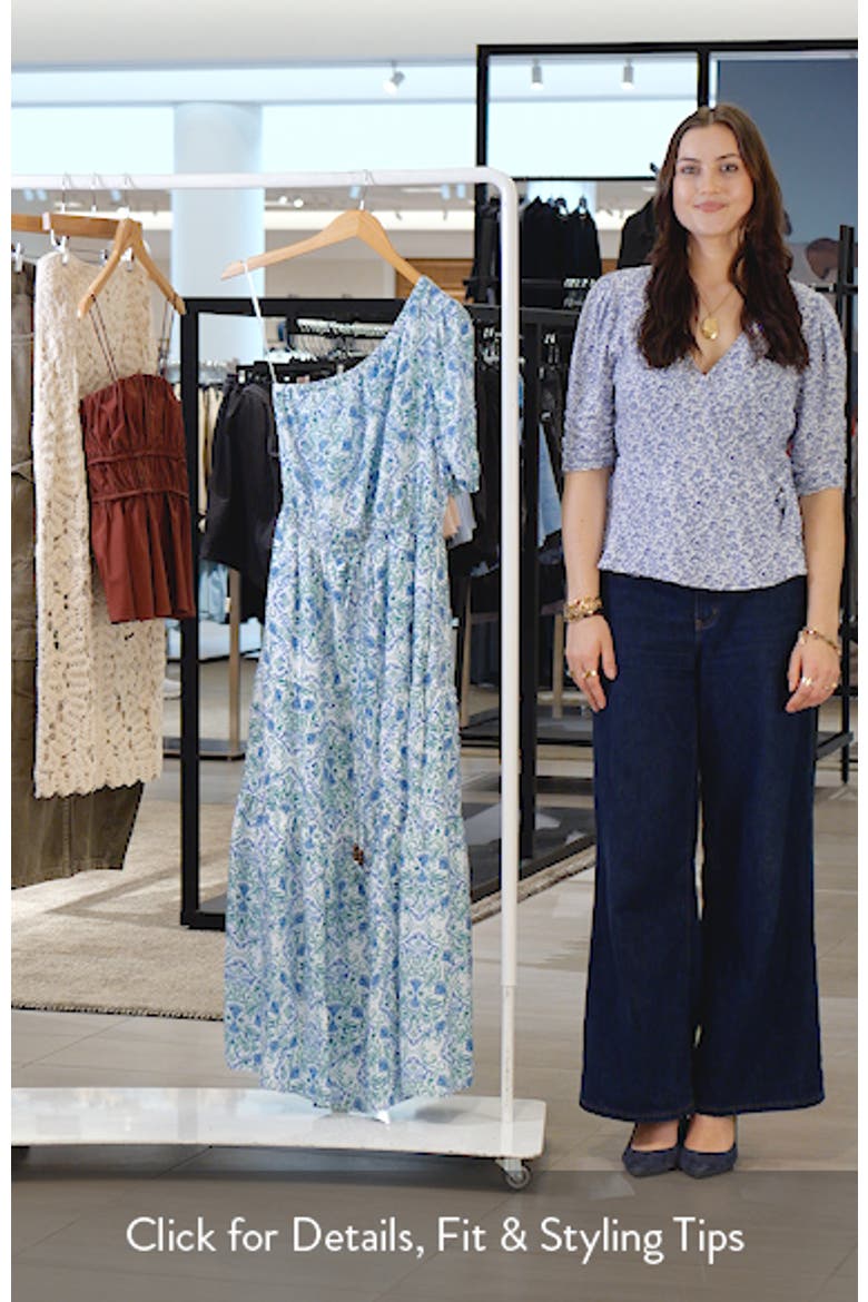 One Shoulder Floral Print Maxi Dress video