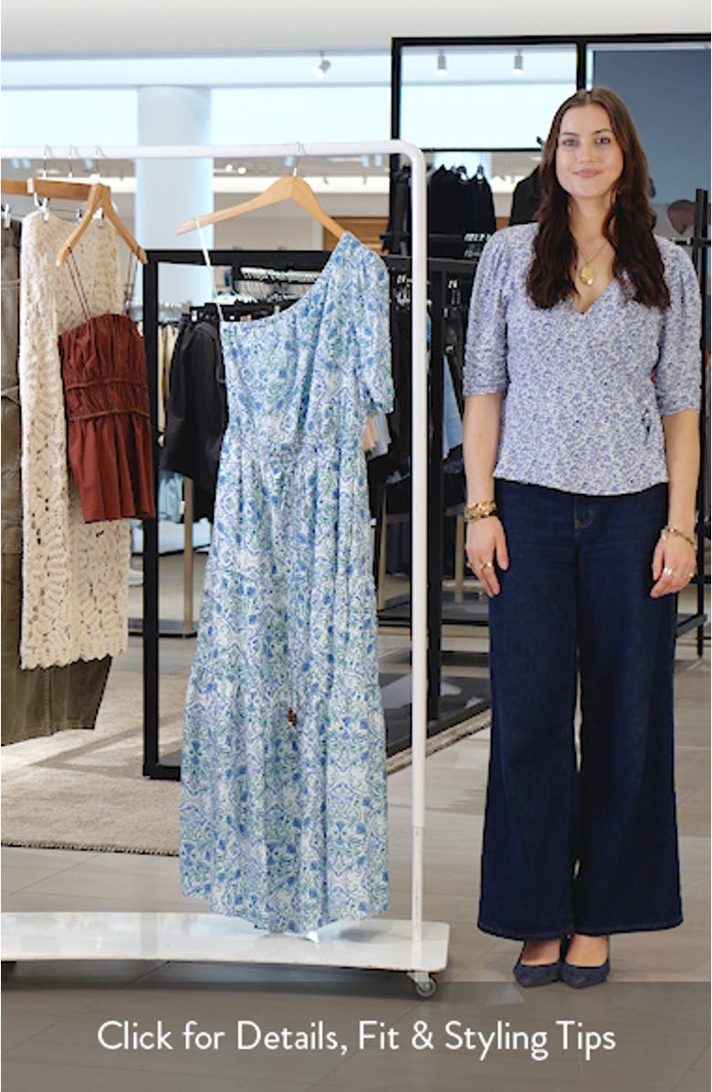 One Shoulder Floral Print Maxi Dress, sales video thumbnail