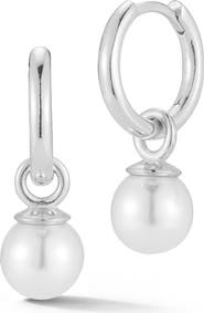 SPHERA MILANO Cultured Pearl Charm Hoop Earrings