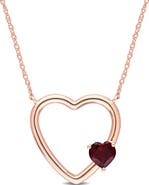 Julianna B. Gemstone Open Heart Necklace 10k