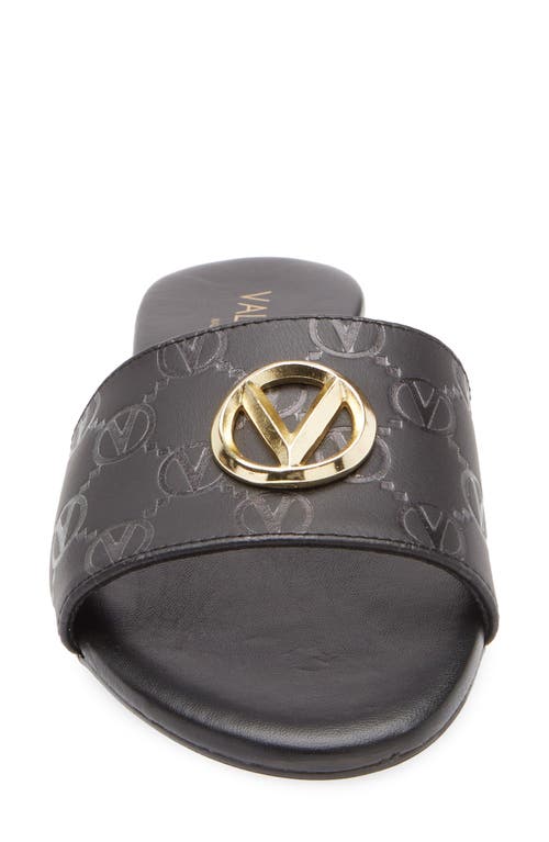 Valentino By Mario Valentino Carrie Leather Sandal In Black