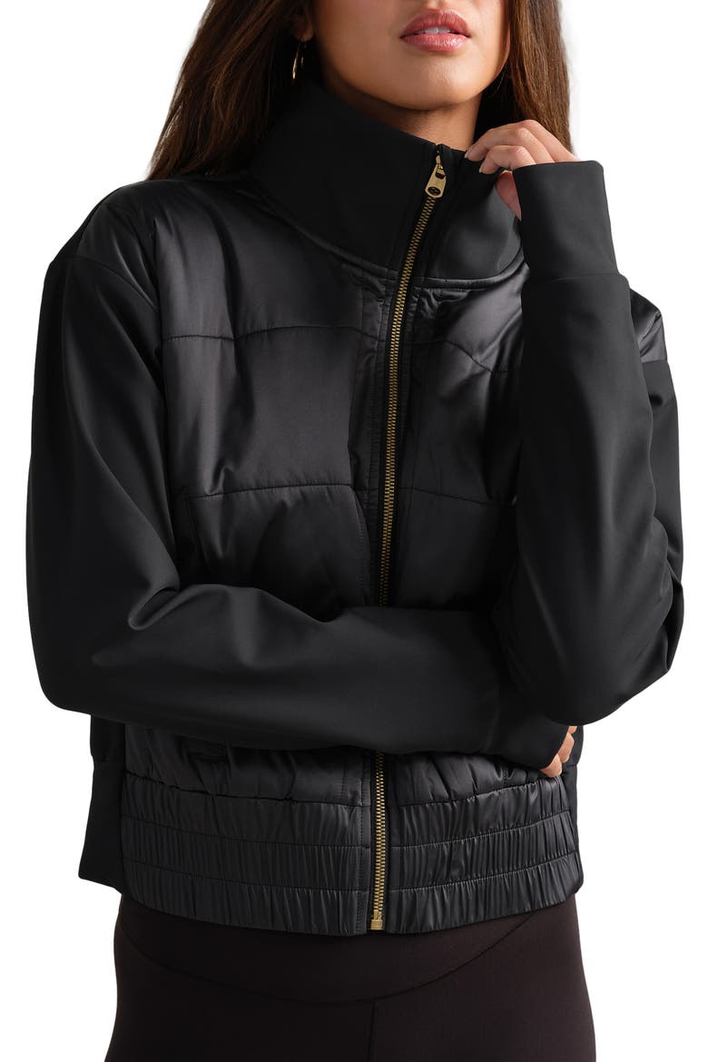 Chalet Quilted Water Repellent Jacket, Main, color, PURE BLACK