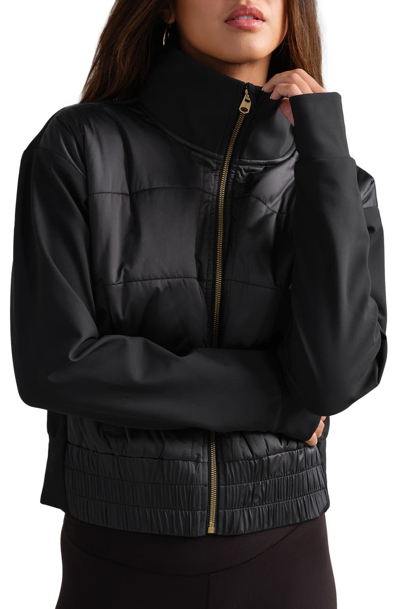 Rhone Chalet Quilted Water Repellent Jacket, Main, color, Pure Black