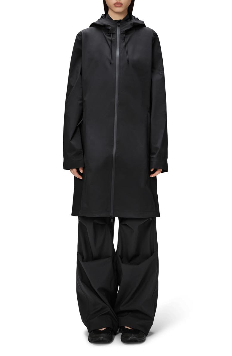 Rains Suva Waterproof Hard Shell Raincoat, Main, color, Black