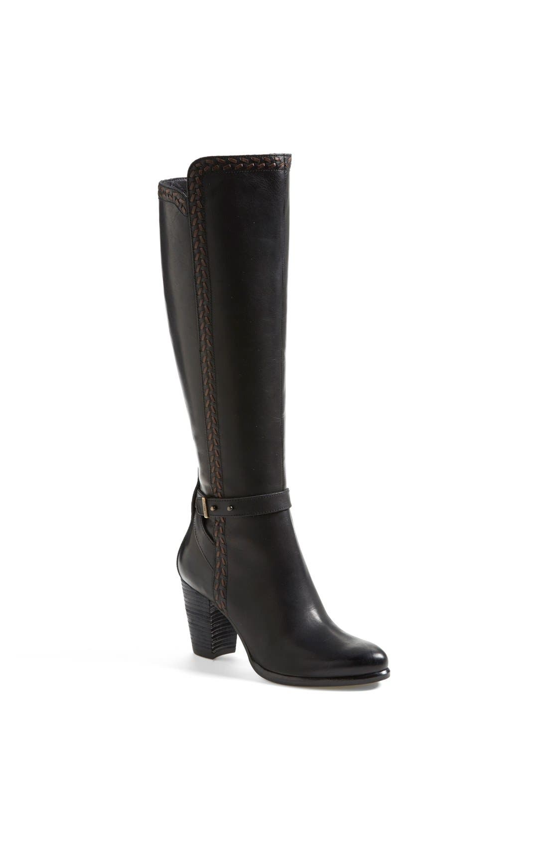 Australia 'Claudine' Tall Boot, Main, color, BLACK LEATHER