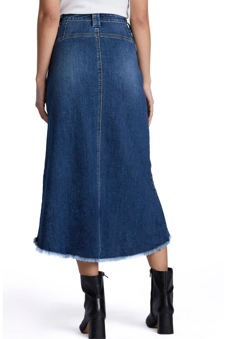 Patch Pocket Denim Midi Skirt, Alternate, color, JANNIS BLUE