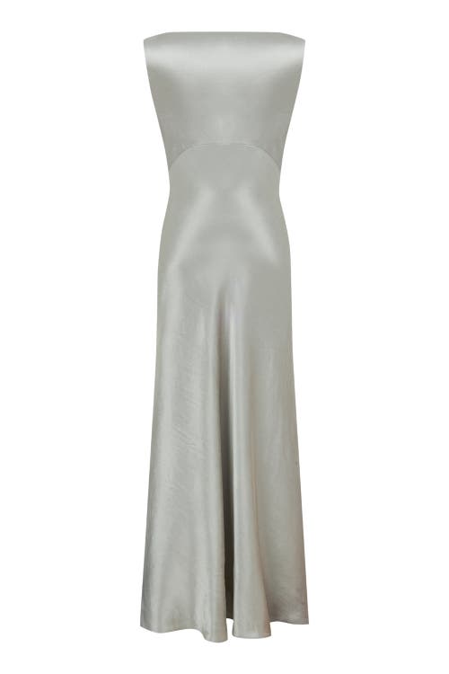 Shop Nocturne Cowl Neck Maxi Dress In Mink