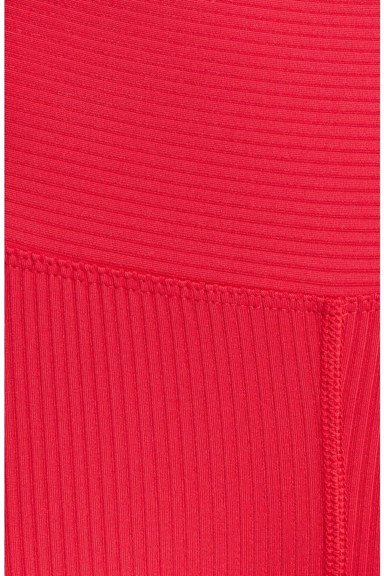 Ribbed High Waist Capri Leggings, Alternate, color, CHERRY