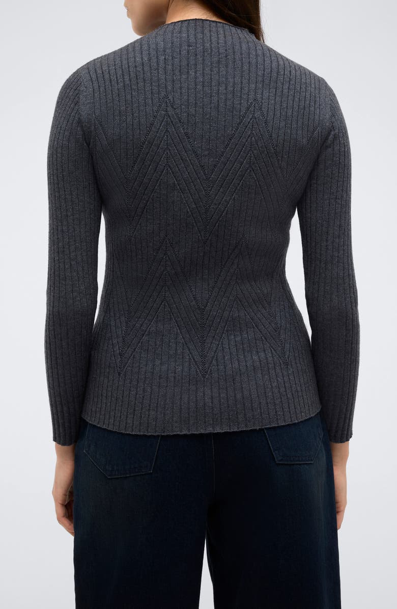 Kenneth Cole Mock Neck Chevron Rib Sweater, Alternate, color,