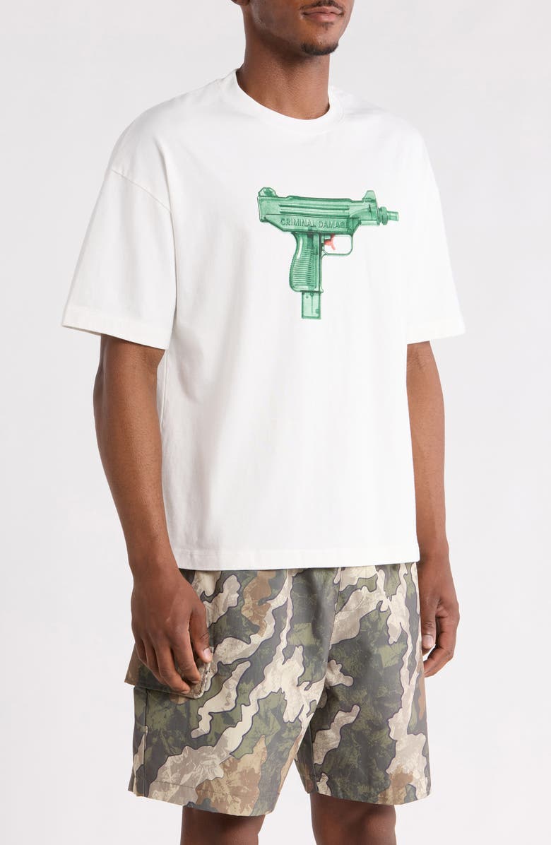 CRIMINAL DAMAGE Water Gun T-Shirt, Alternate, color, Off-White