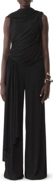 Lanvin Draped Jumpsuit In Crepe Jersey