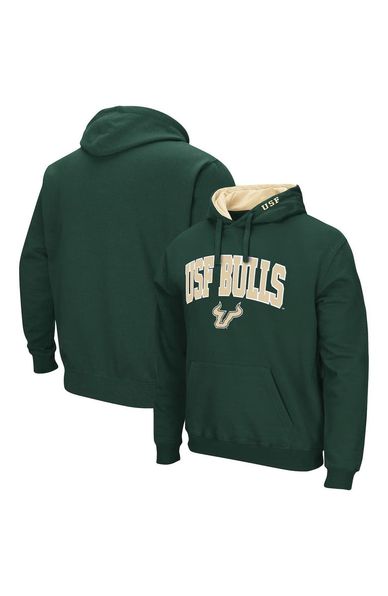 COLOSSEUM Men's Colosseum Green South Florida Bulls Arch and Logo Pullover Hoodie, Main, color, 