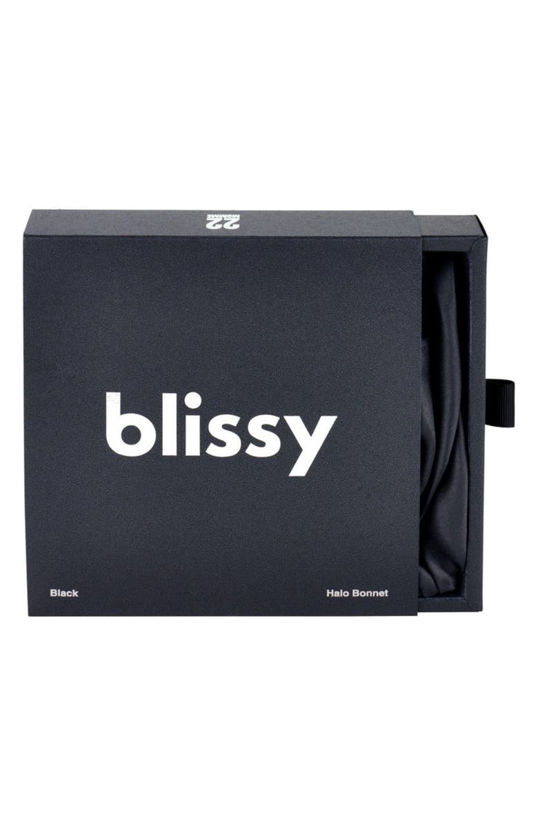 BLISSY Halo Silk Bonnet, Alternate, color, Black