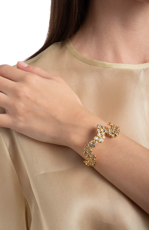 Alexis Bittar Asterales Cubic Zirconia Wave Cuff Bracelet In 14k Gold Plated In Stones