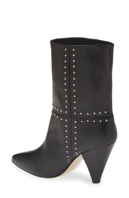 Kaanas Ada Studded Pointed Toe Genuine Suede Bootie In Black