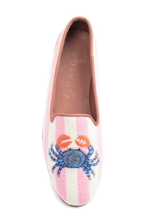 Bypaige Needlepoint Loafer In Pink/ivory Stripe