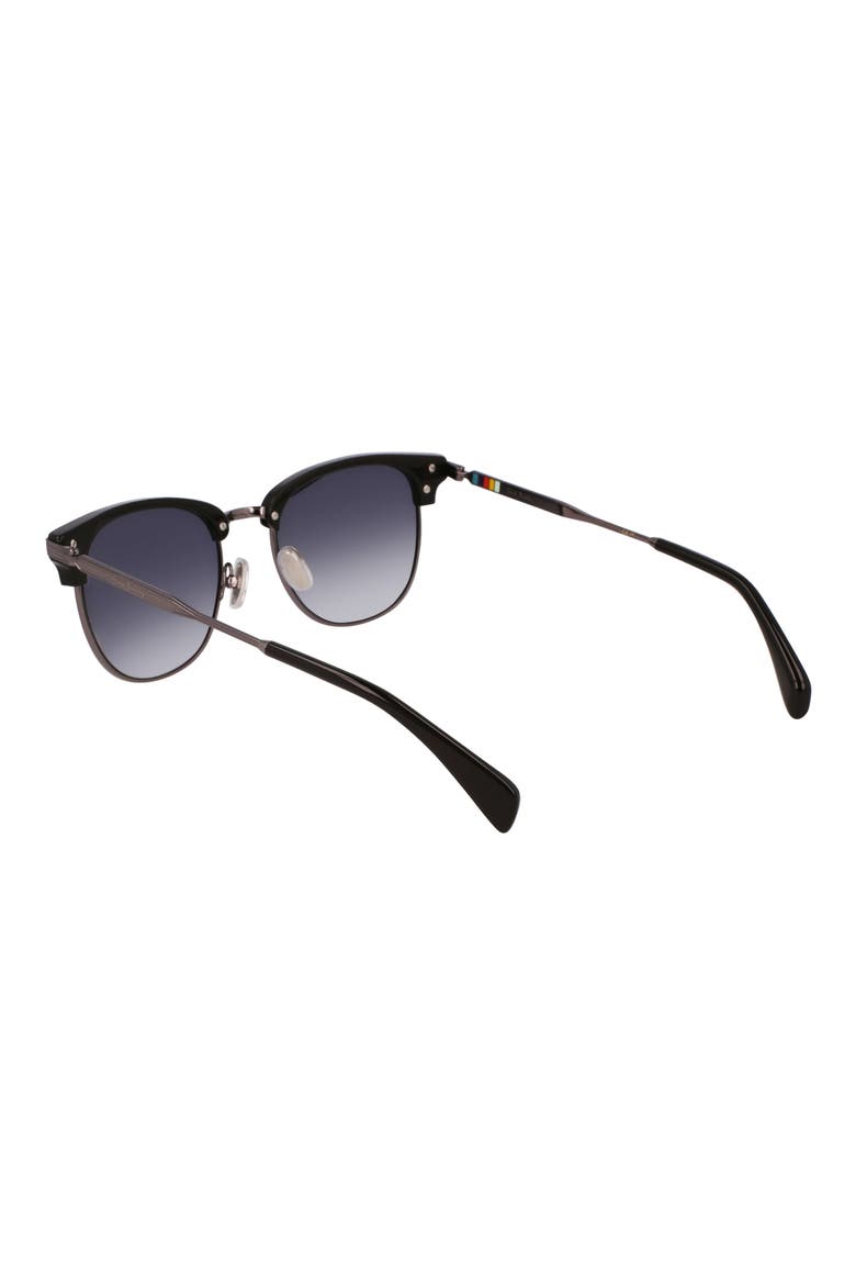 Linden 52mm Gradient Modified Rectangular Sunglasses, Alternate, color, GUNMETAL/ BROWN