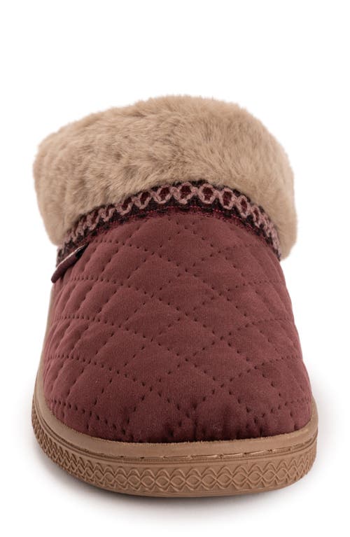 Muk Luks Charlee Faux Fur Clog Slipper In Burgundy