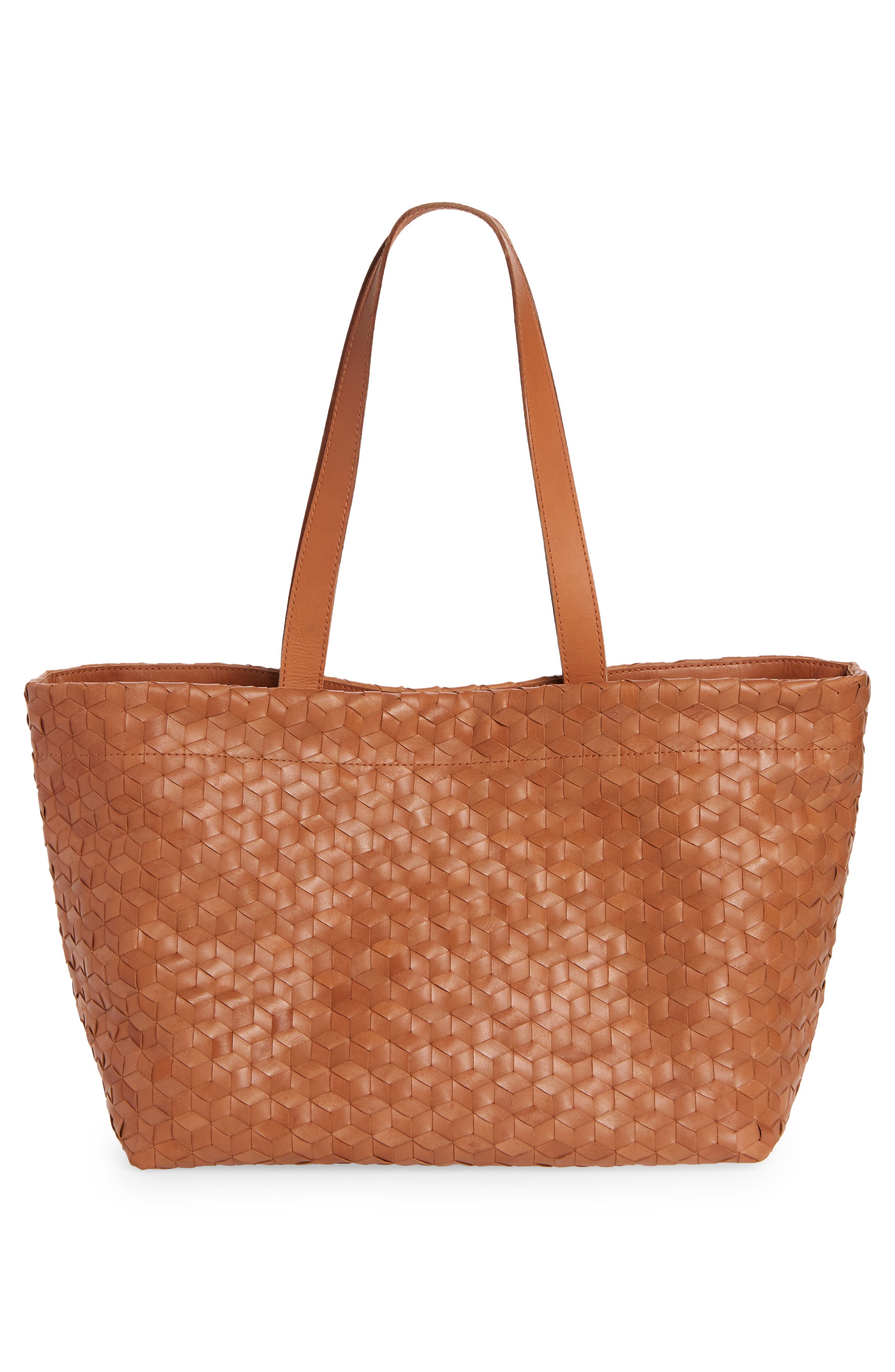 Madewell Medium Woven Leather Tote, Alternate, color, 