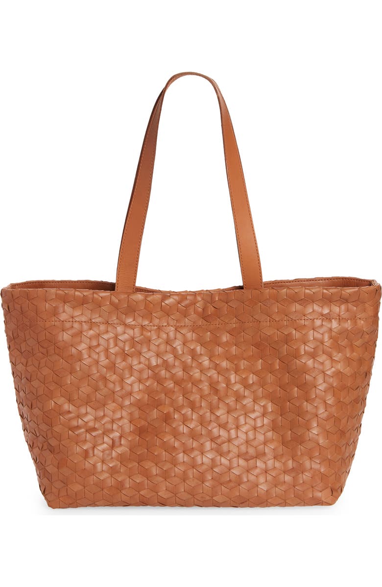 Madewell Medium Woven Leather Tote, Alternate, color,