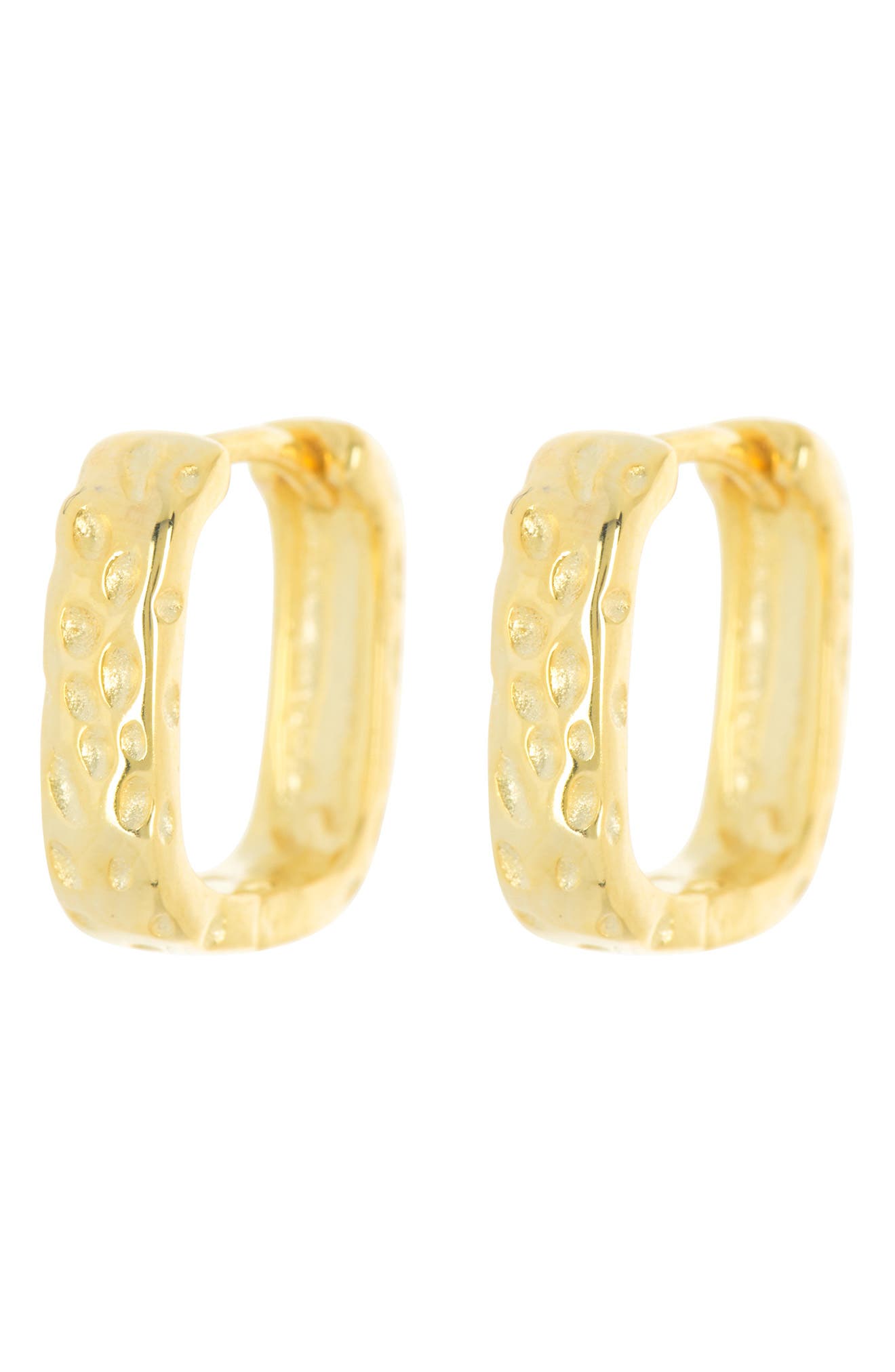 SAVVY CIE JEWELS 18K Gold Plated Sterling Silver Square Hoop Earrings