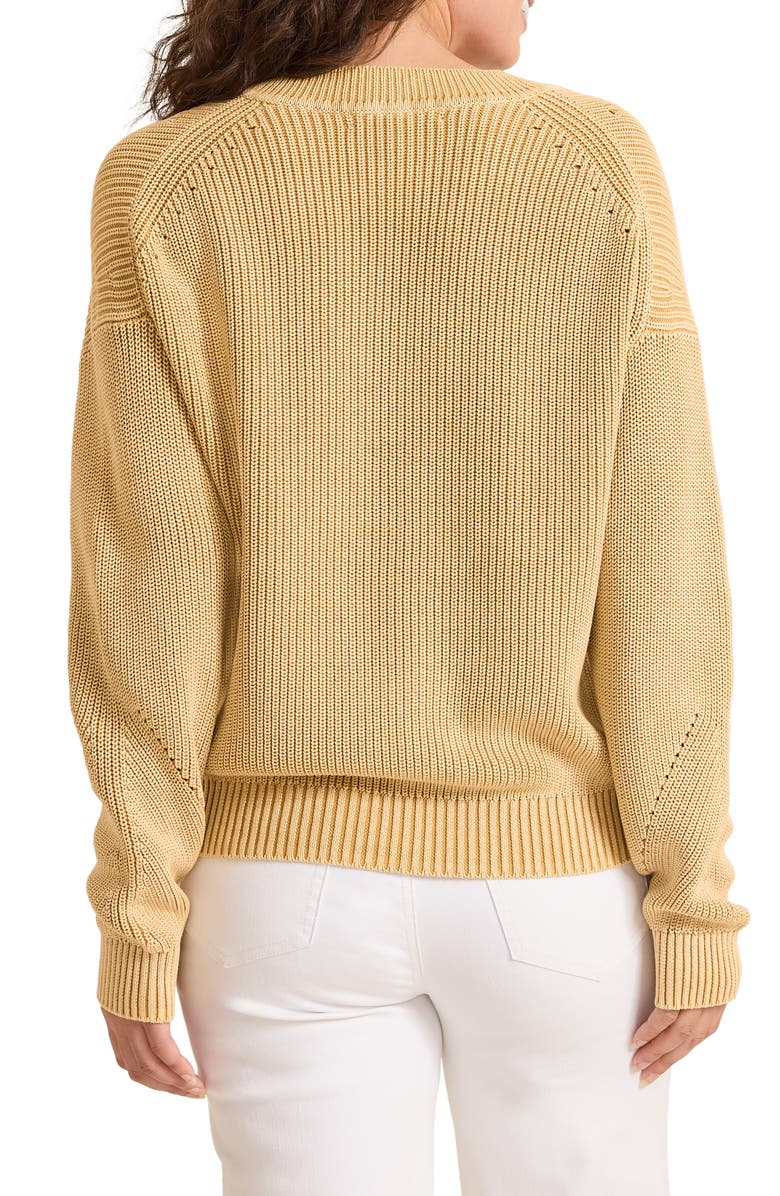 Tommy Bahama Indigo Palms Cotton V-Neck Sweater, Alternate, color, Golden Honey