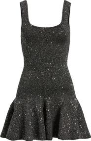 LoveShackFancy Sarajane Metallic Flounce Hem Minidress