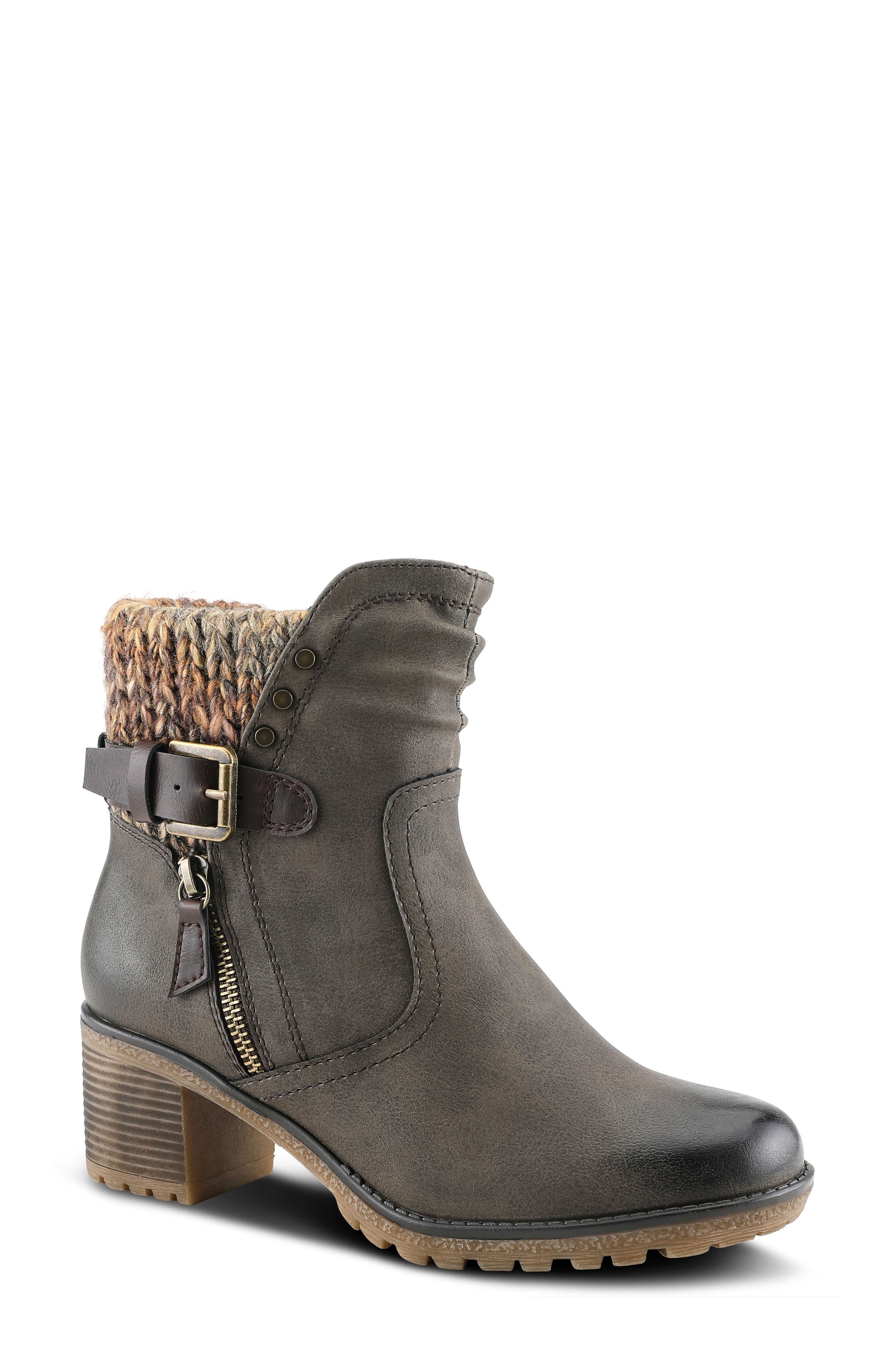Spring Step Rene Water Resistant Bootie, Main, color, Olive Green
