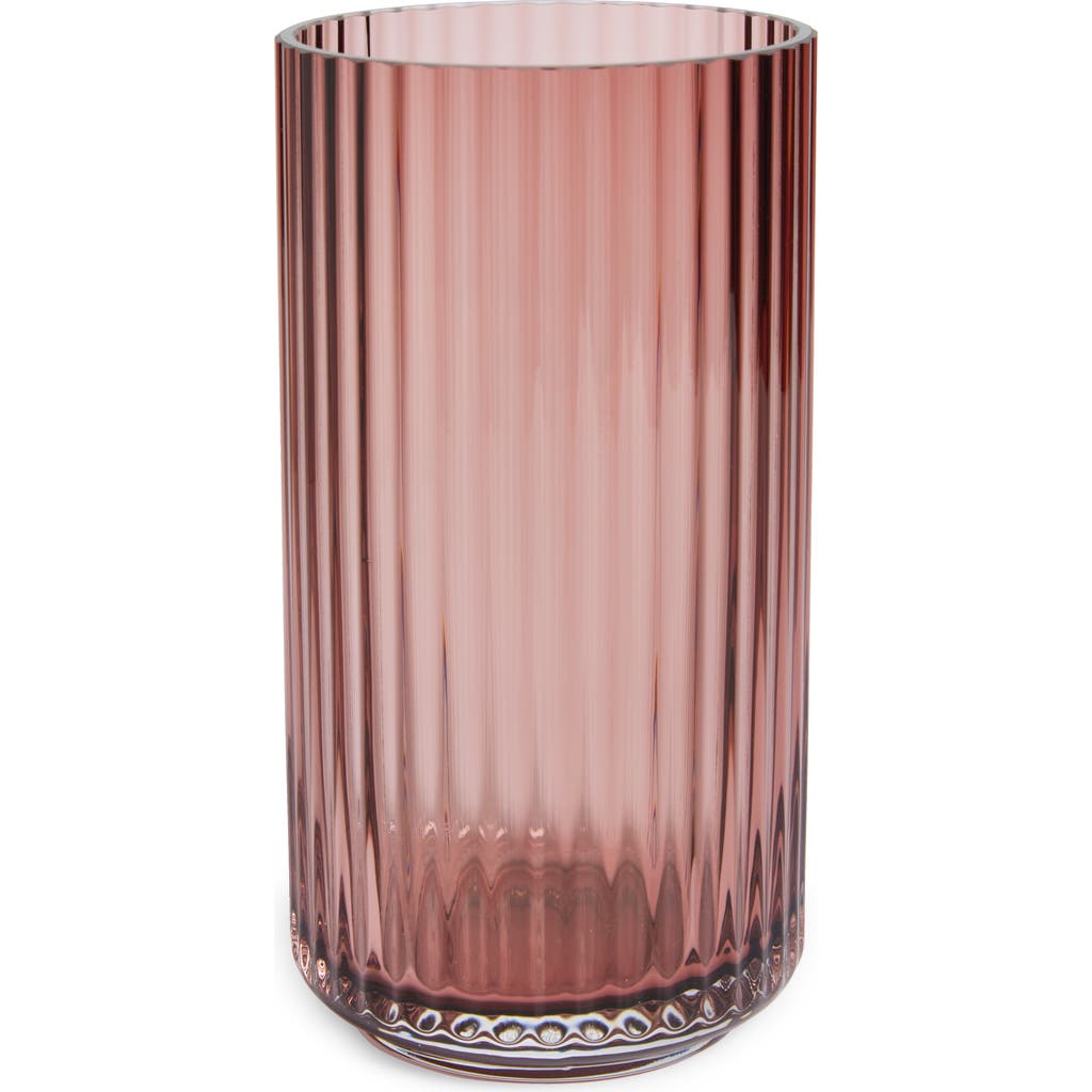 Lyngby Porcelaen 8-inch Fluted Vase In Burgundy