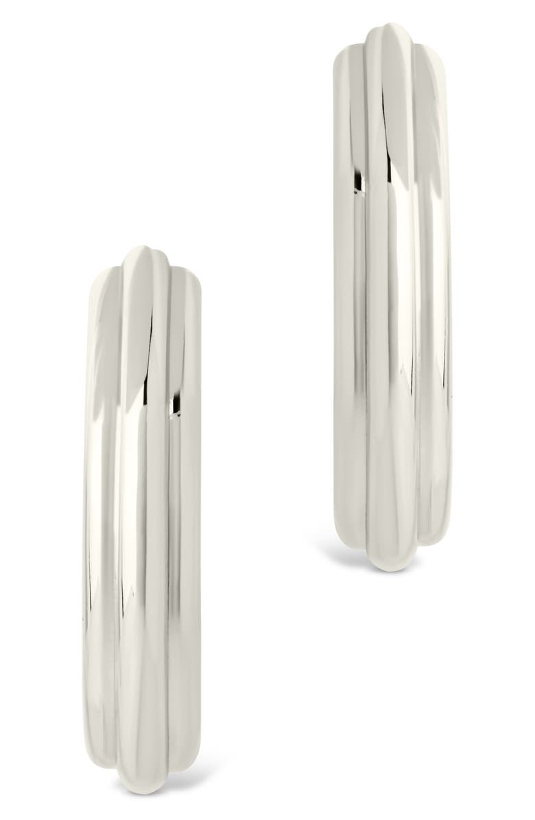 Sterling Forever Allistar Triple Row Tube Hoop Earrings, Alternate, color, Silver