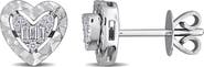 Julianna B. Diamond Heart Stud Earrings 14k White Gold