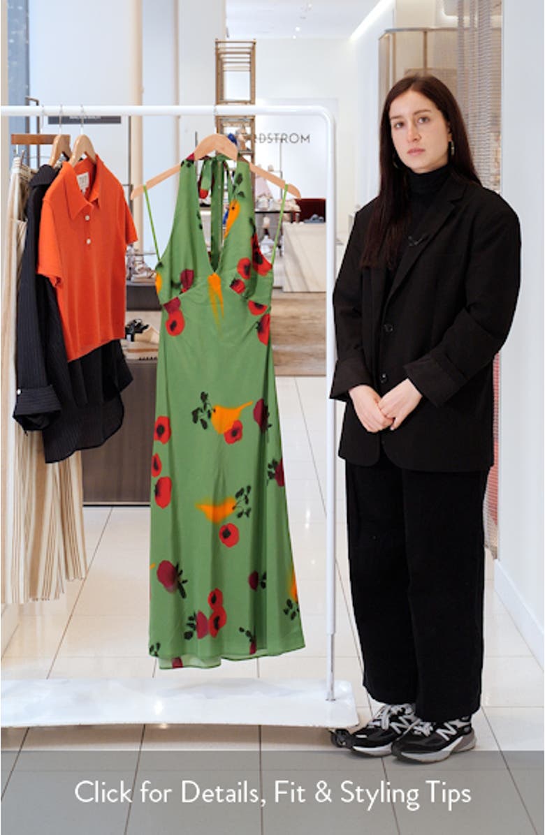 Lucca Silk Halter Dress, sales video thumbnail