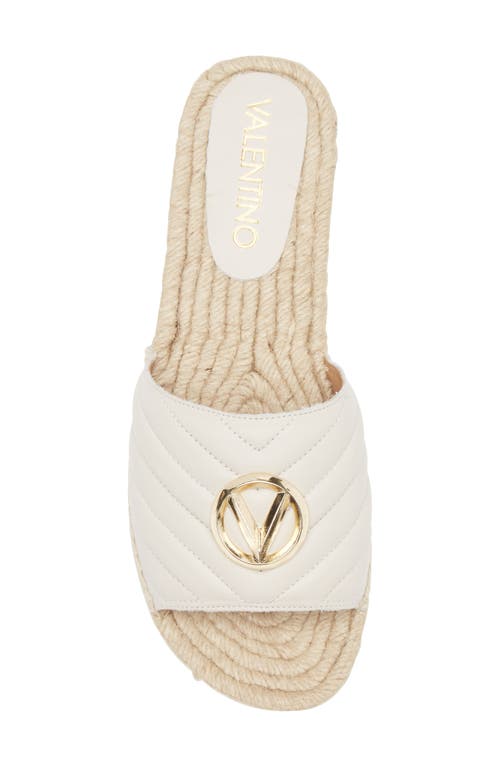Valentino By Mario Valentino Clavel Espadrille Slide Sandal In Cream