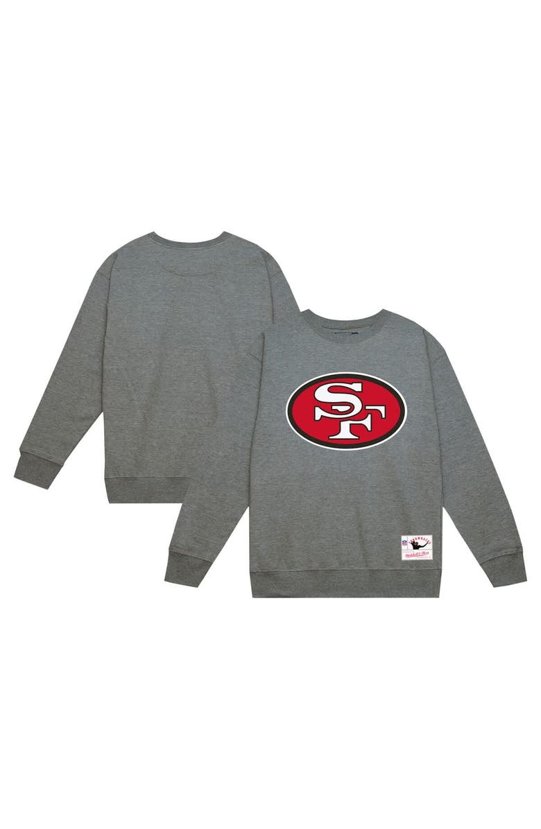 Mitchell & Ness Men's Mitchell & Ness Heather Gray San Francisco 49ers Basic Fleece Pullover Sweatshirt, Alternate, color, Heather Gray