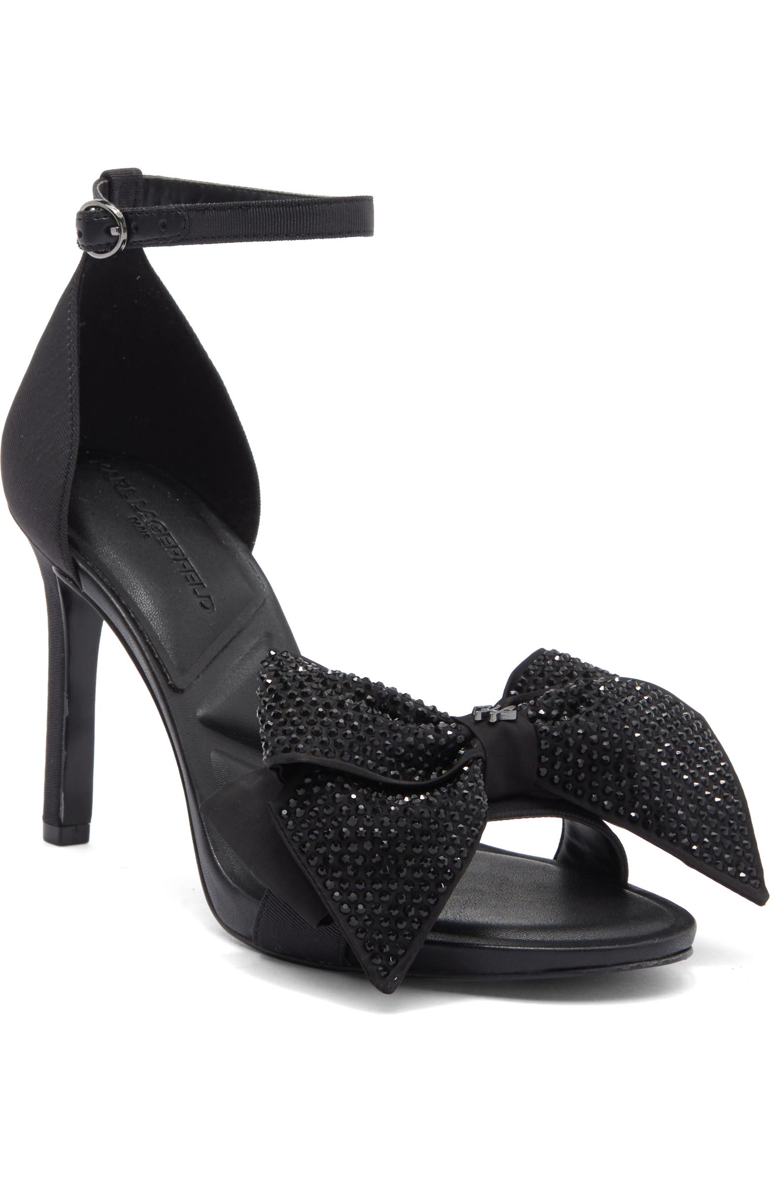 KARL LAGERFELD PARIS Kenz Rhinestone Bow Sandal (Women) | Nordstromrack