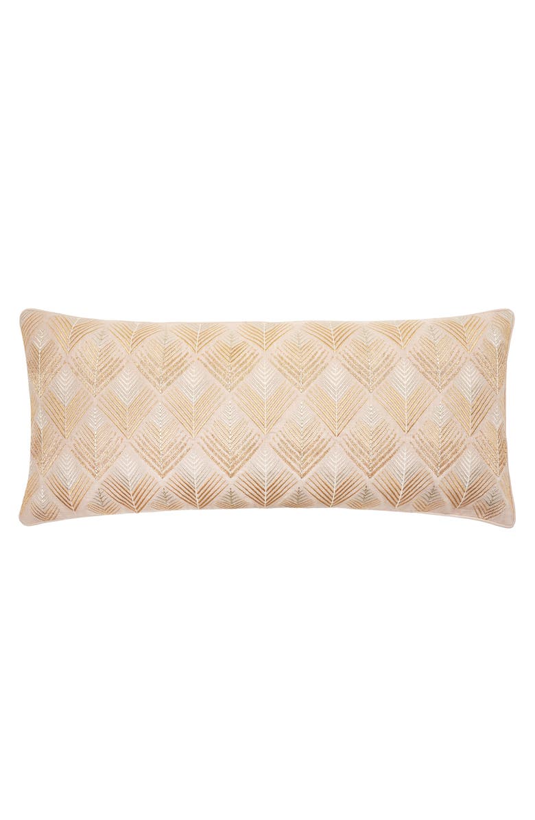 ELISABETH YORK Coco Geometric Diamond Natural Tan Cotton Decor Throw Pillow, 15" x 35", Main, color, Brown