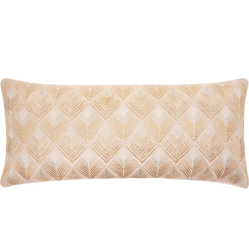 Elisabeth York Coco Geometric Diamond Natural Tan Cotton Decor Throw Pillow, 15" X 35" In Brown