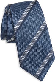 ZEGNA TIES Stripe Silk Jacquard Tie