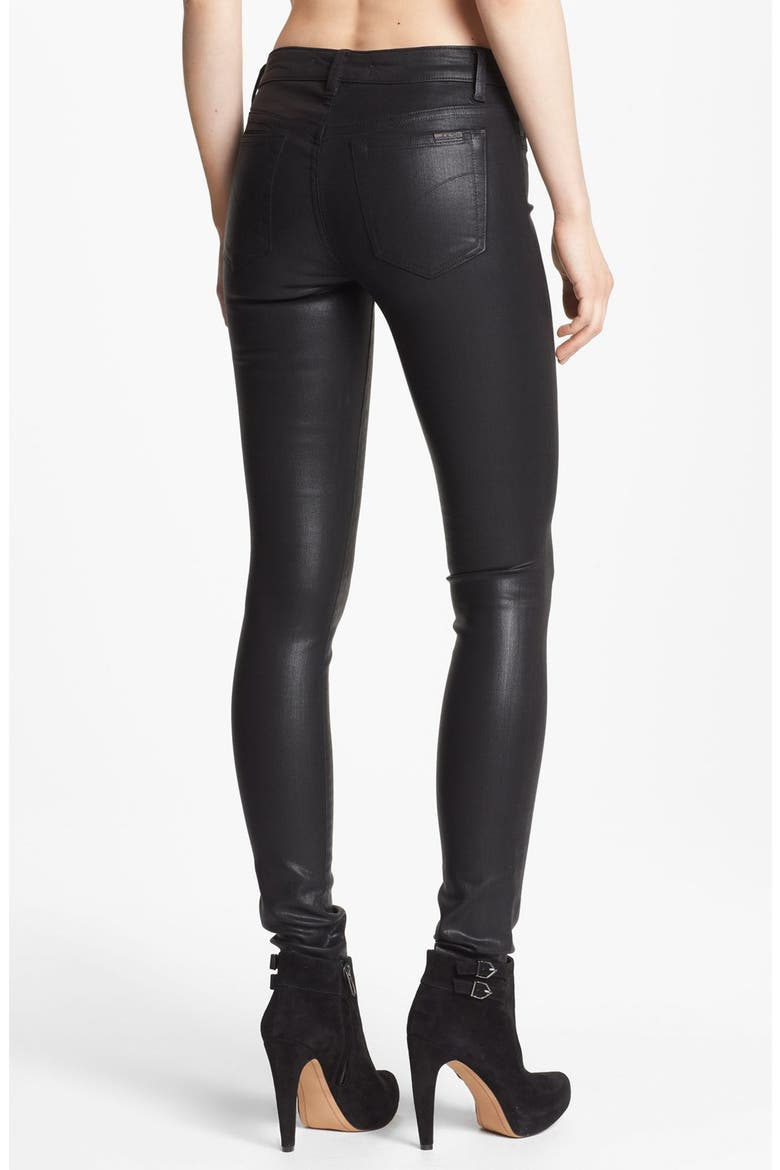 'The Skinny' Coated Stretch Jeans, Alternate, color, BLACK