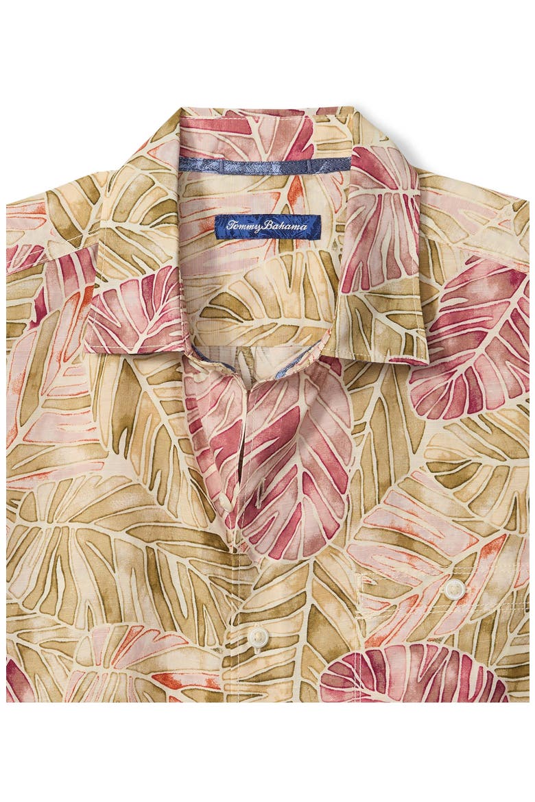 Sand Linen Villa Nueva Vines Short Sleeve Linen Blend Button-Up Shirt, Alternate, color, GOLDEN HONEY